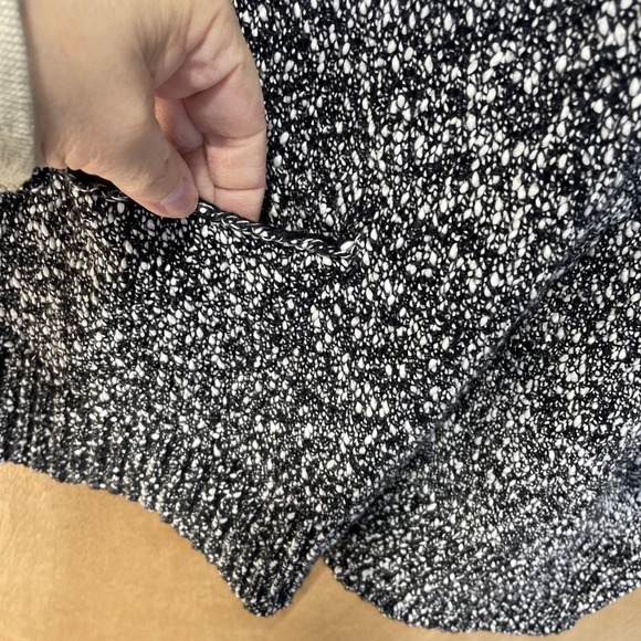 J. Jill Women's Long Cardigan XL with Button Black White Marble Size Small - Picture 3 of 9